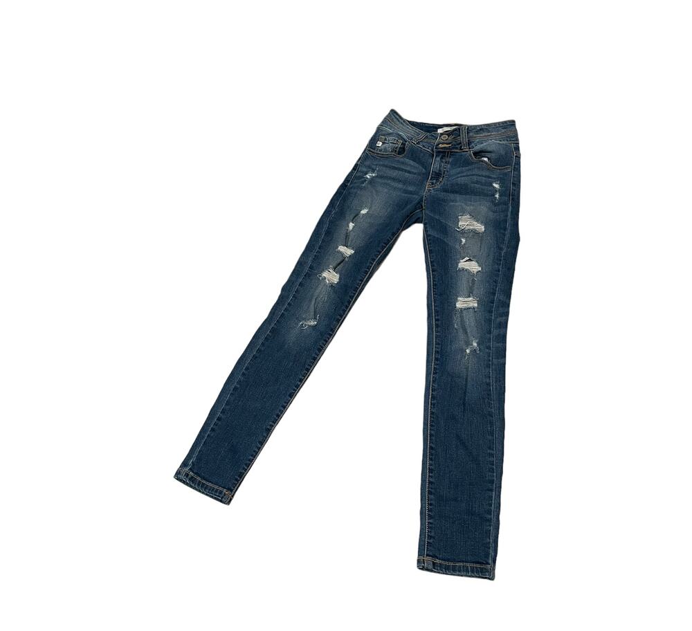 KanCan Distressed Skinny Jeans Womens Size 25 Blue Denim KC11001 Cotton Blend